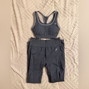 Gymshark Dark Gray Leggings & Sports Bra Set